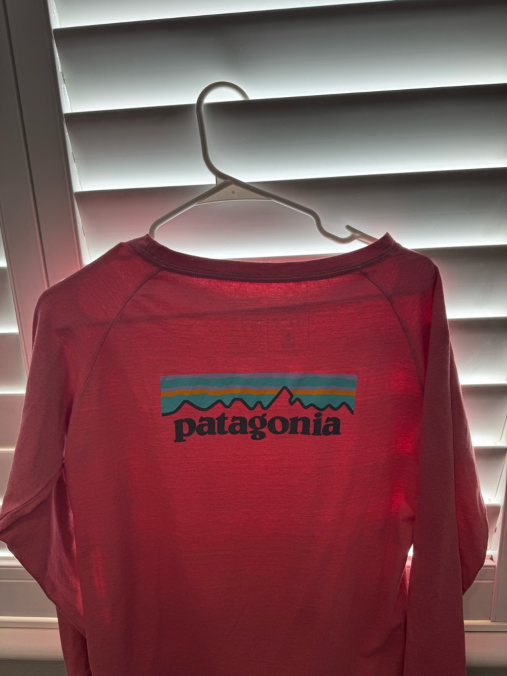 Patagonia Pink Logo Long Sleeve Top